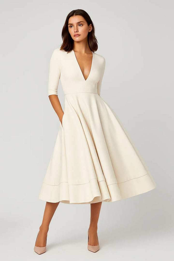 Cream White Midi Dress | Timeless & Feminine | Women’s