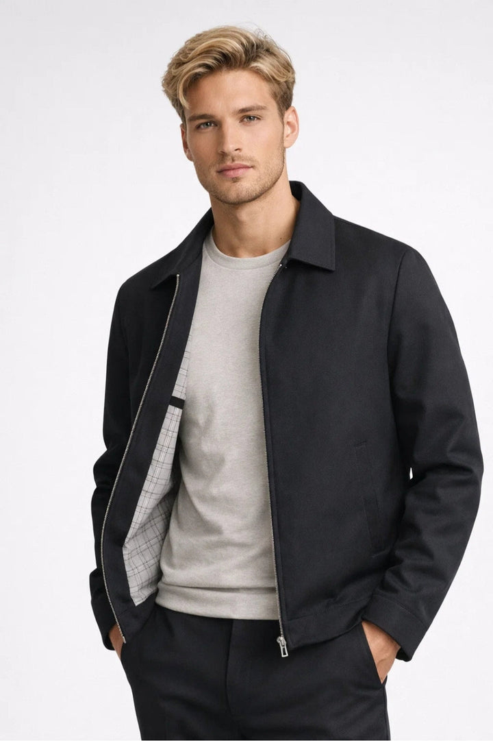 Men's Spring Jacket | Business Casual | Checkered Lining | An Elegant Look for the Office