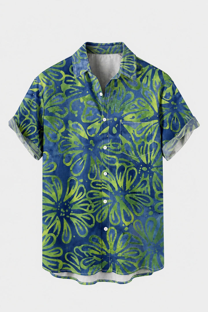Men's Shirt | Tropical Print | Short-Sleeve | Summer