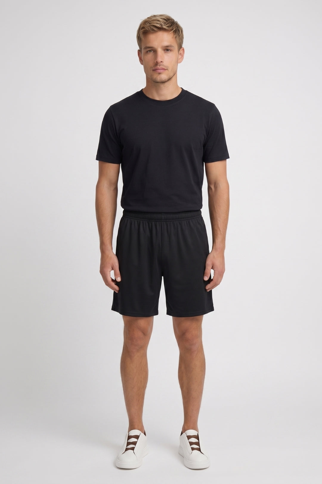 Men's 2 Piece Outfit Set - Loose Fit Crew Neck T-Shirt & Elastic Waist Shorts - Casual Summer Tracksuit