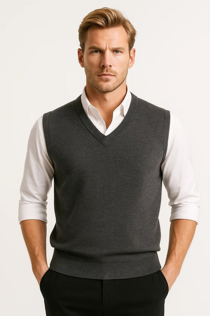Men's Lightweight V-Neck Vest | Elegant & Versatile