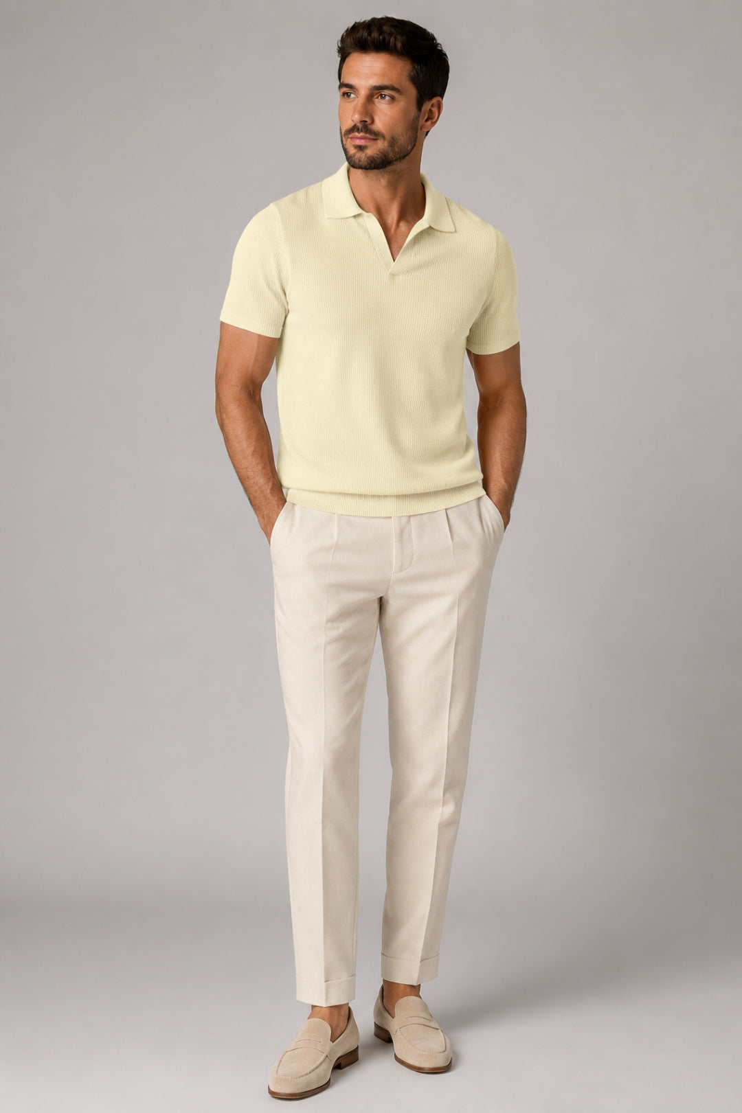 Men's Polo Shirt | Solid Color & Checkered Pattern | Comfortable Collar | Breathable & Casual