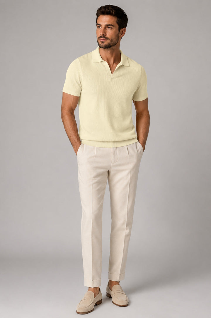 Men's Polo Shirt | Solid Color & Checkered Pattern | Comfortable Collar | Breathable & Casual