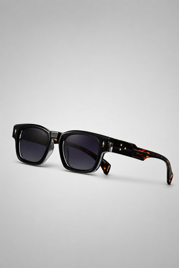 Men's Sunglasses, Rectangular Fit | Gray Acetate-Look Frame, Polarized Lenses, and UV400 Protection
