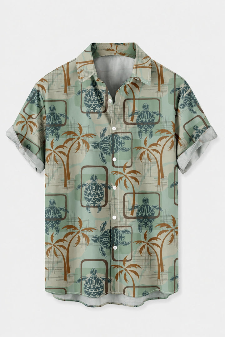 Men's Shirt | Tropical Print | Short-Sleeve | Summer