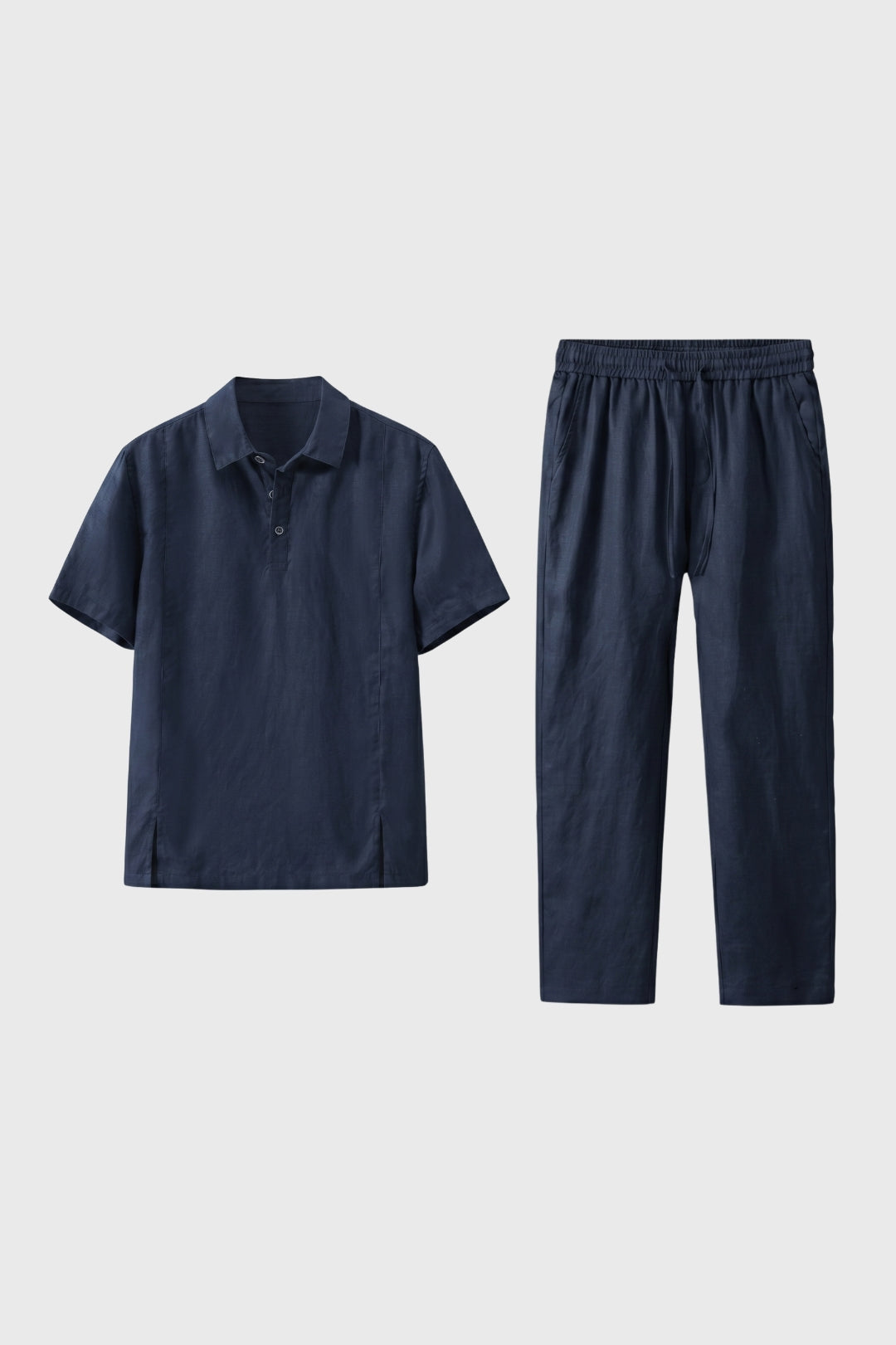 Men's 2 Piece Set - Straight Fit Short Sleeve Polo Shirt & Matching Pants - Casual Outfit