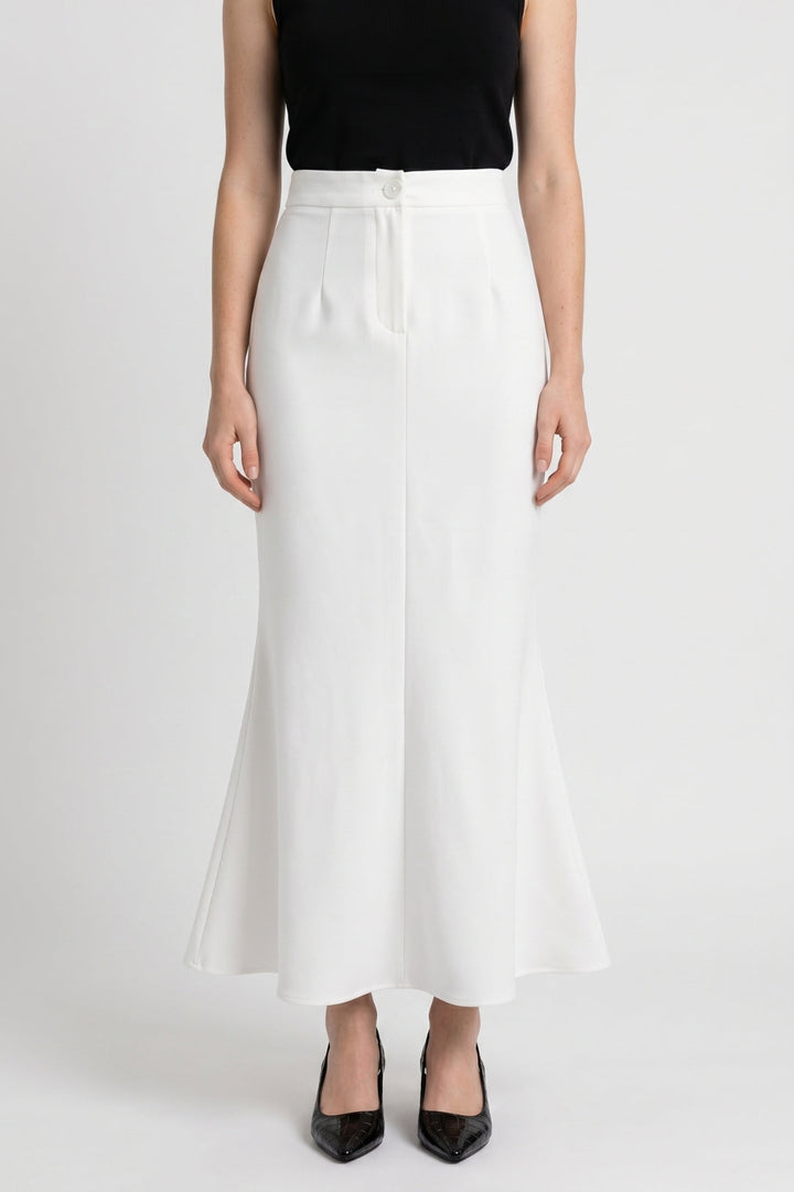 Women's White Maxi Skirt - Flowy & Elegant
