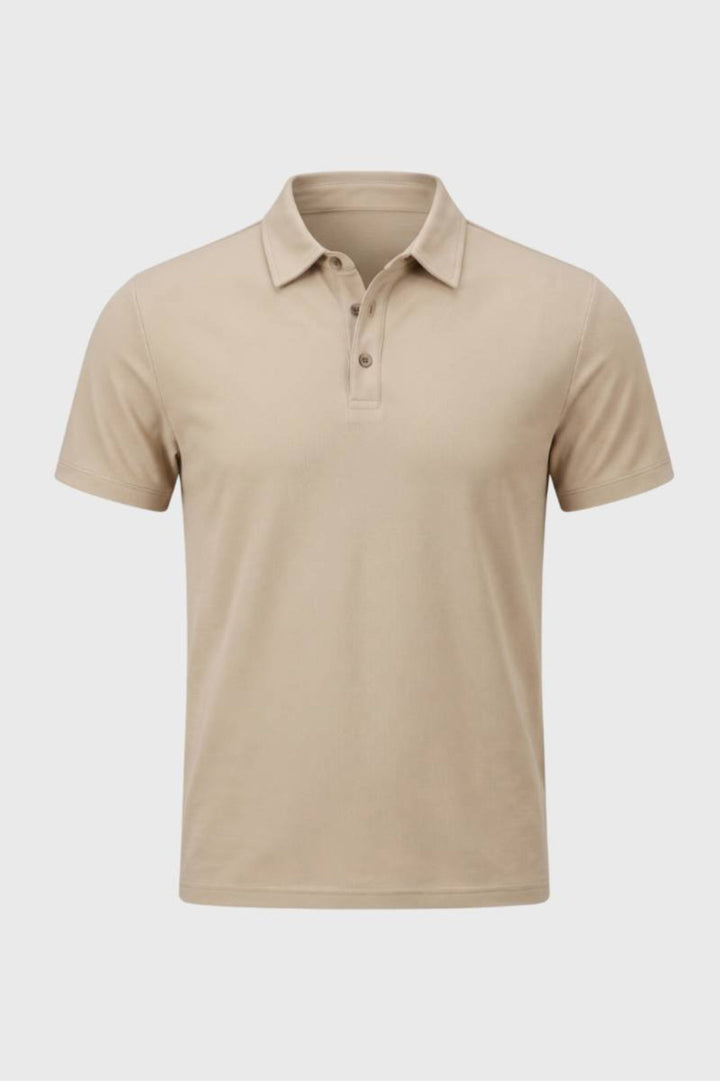 Men's Polo Shirt, Regular Fit | Beige Short-Sleeve Shirt with a Classic Collar