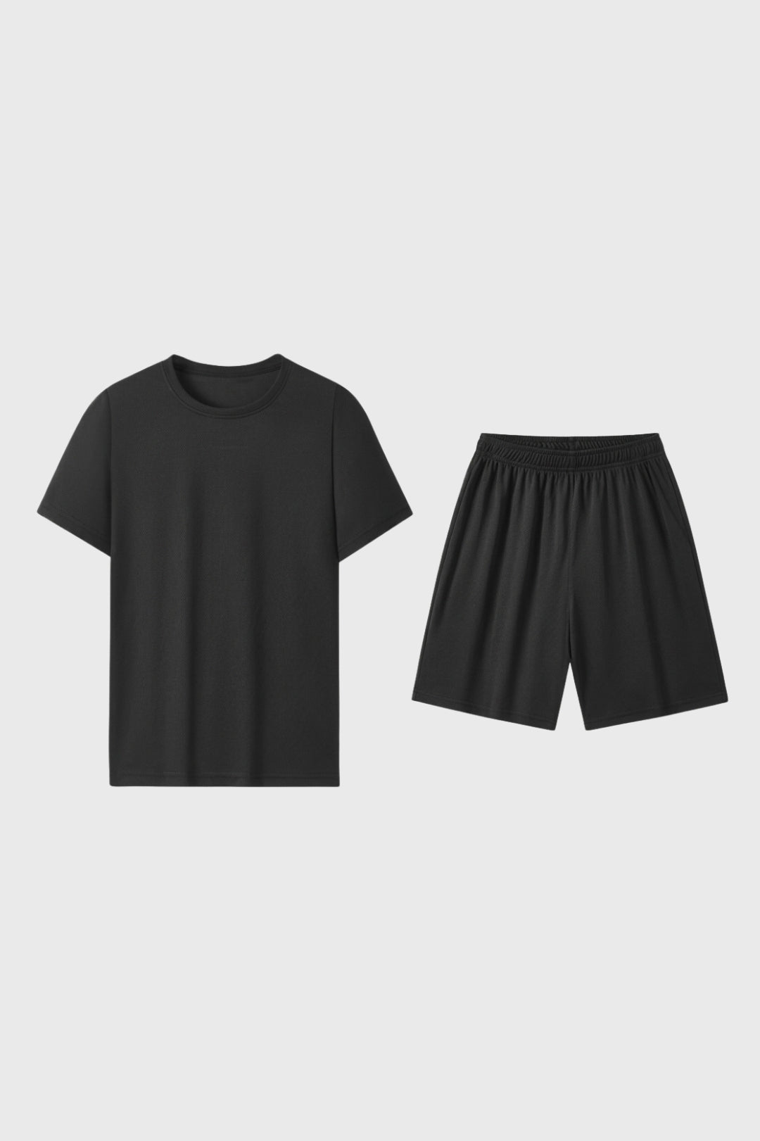 Men's 2 Piece Outfit Set - Loose Fit Crew Neck T-Shirt & Elastic Waist Shorts - Casual Summer Tracksuit