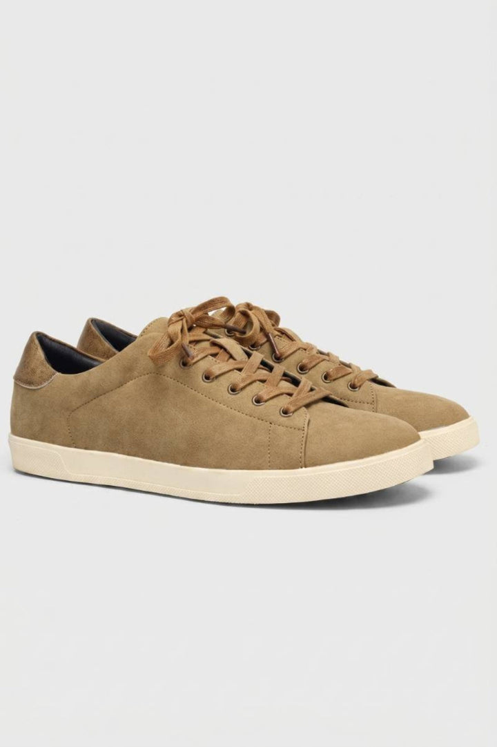Men's Low-Top Suede-Look Sneakers | Minimalist Tonal Lace-Up, Urban Style