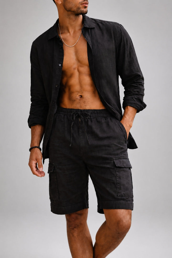 Men's Loose Fit Cargo Shorts | Knee Length, Adjustable Drawstring