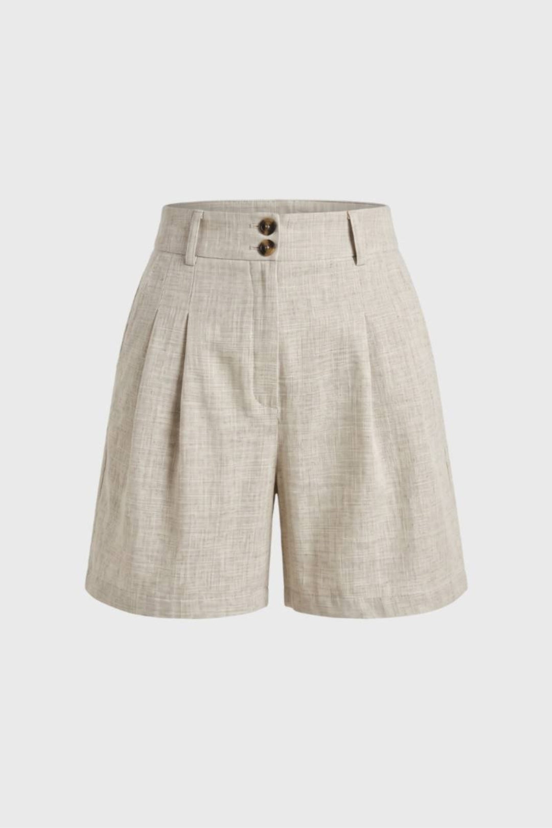 Women's Shorts | High-Waisted & Pleated | Sand Beige