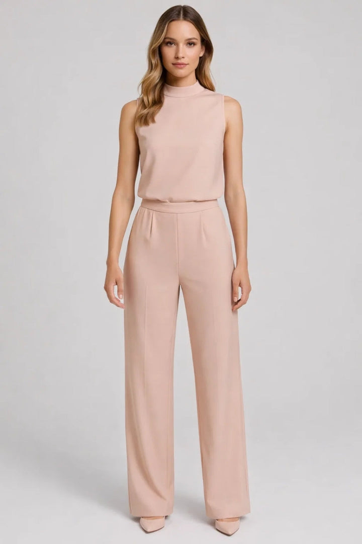 Women's 2 Piece Set - Sleeveless Top & Wide Leg Pants - Elegant Outfit