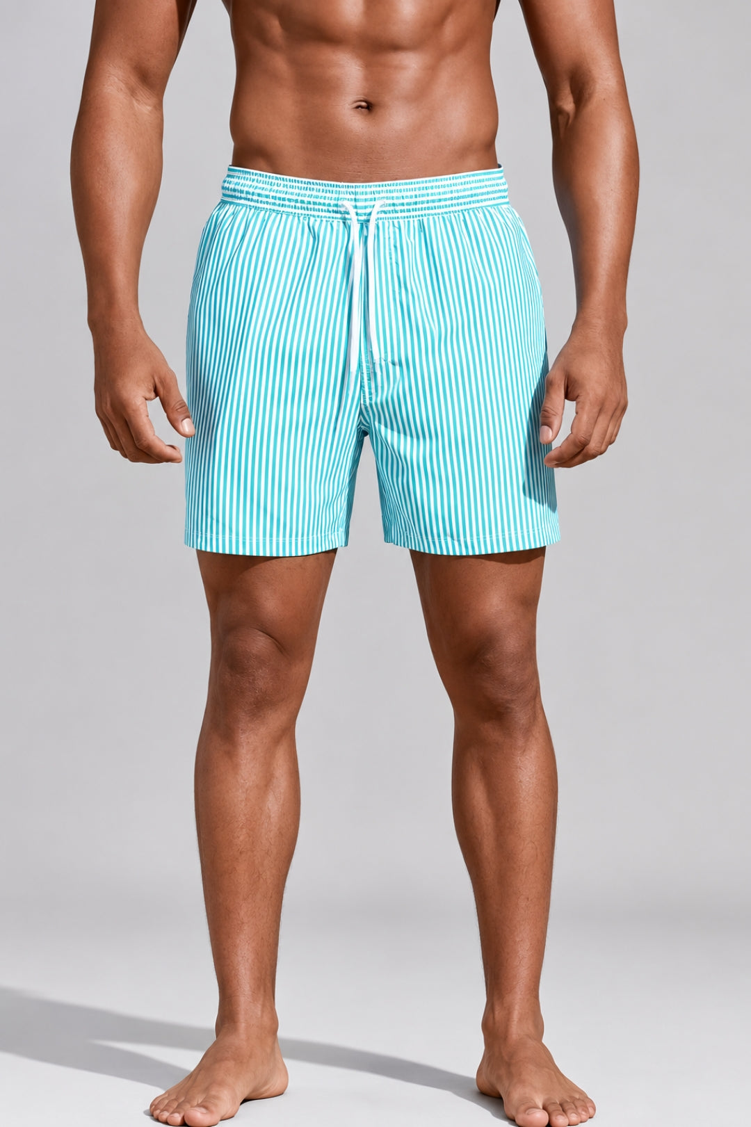 Men's Swim Shorts | Striped Design | Soft Fabric & Elastic Waistband