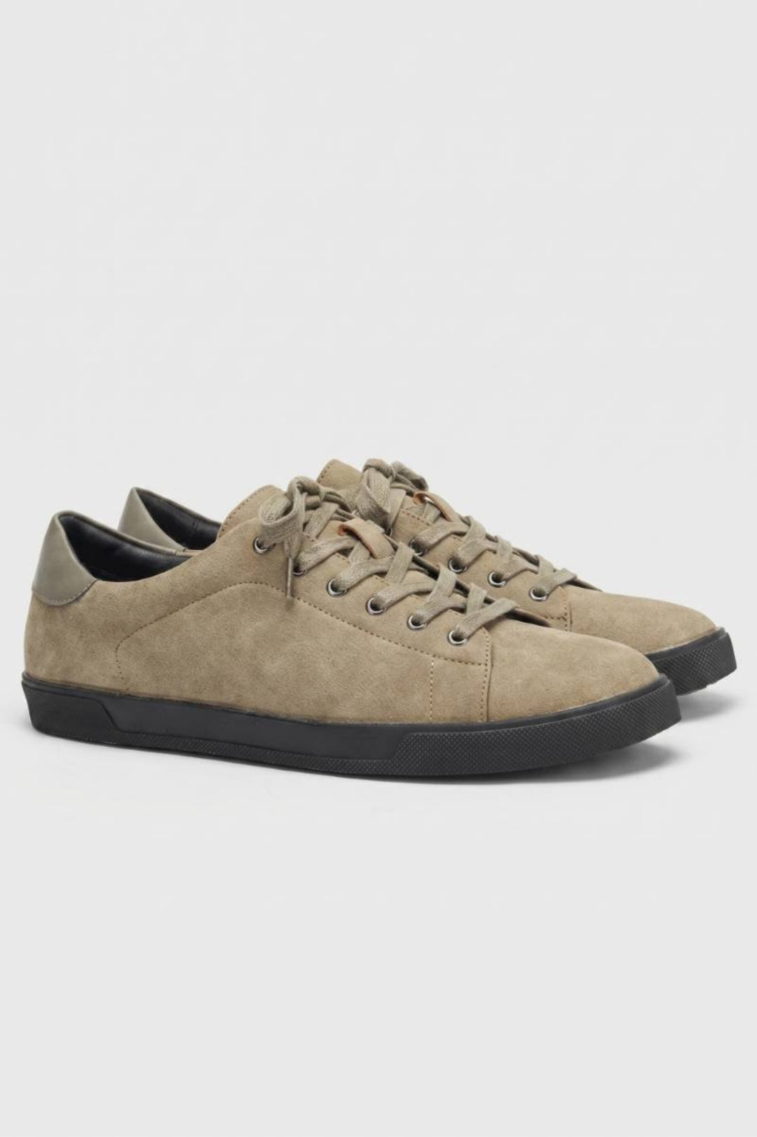 Men's Low-Top Suede-Look Sneakers | Minimalist Tonal Lace-Up, Urban Style