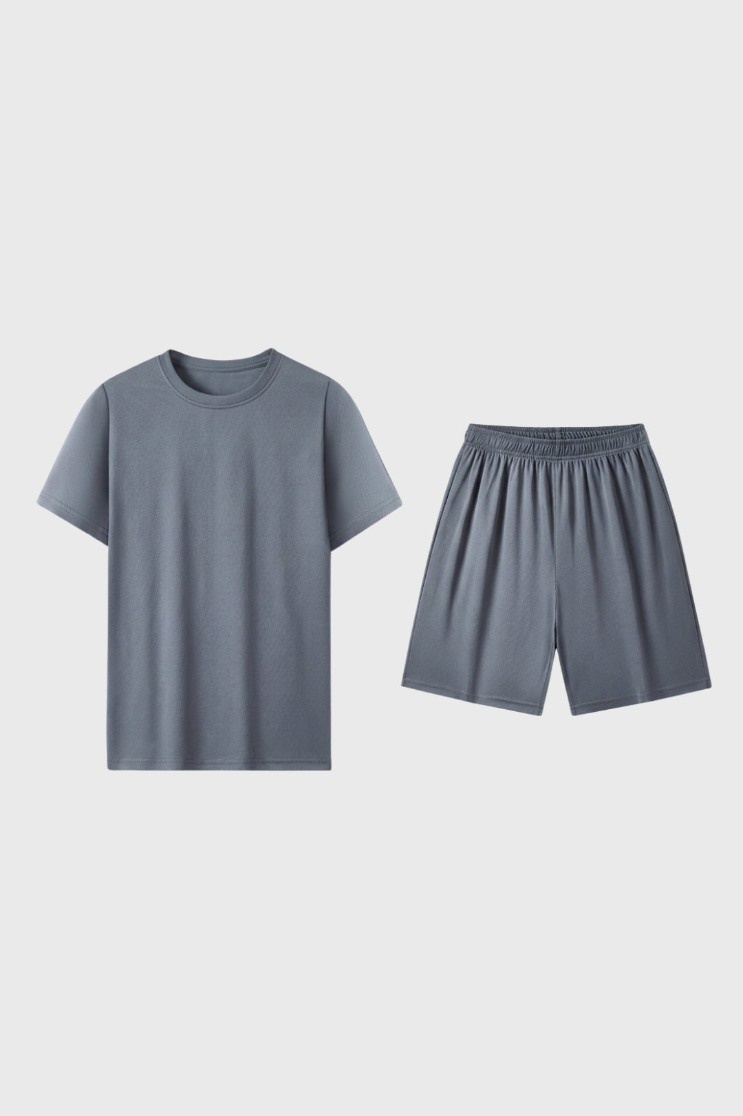Men's 2 Piece Outfit Set - Loose Fit Crew Neck T-Shirt & Elastic Waist Shorts - Casual Summer Tracksuit