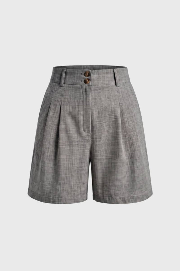 Women's Shorts | High-Waisted & Pleated | Sand Beige