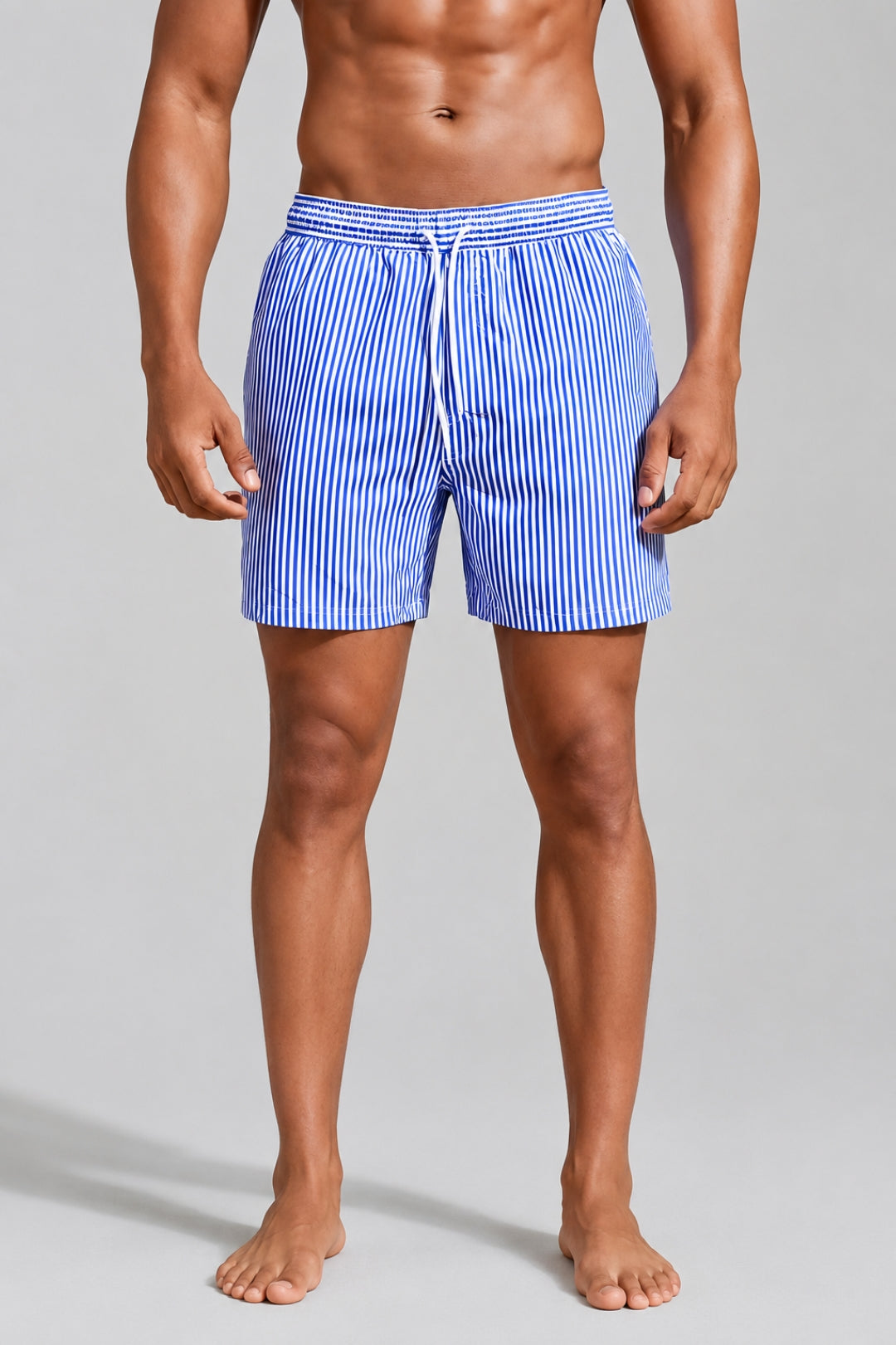 Men's Swim Shorts | Striped Design | Soft Fabric & Elastic Waistband