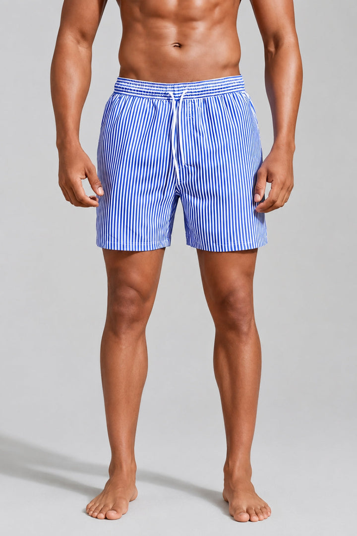 Men's Swim Shorts | Striped Design | Soft Fabric & Elastic Waistband