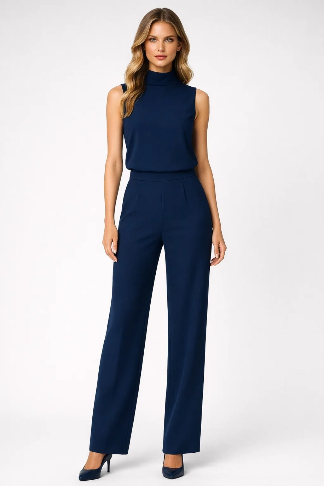 Women's 2 Piece Set - Sleeveless Top & Wide Leg Pants - Elegant Outfit