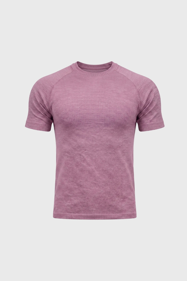 Men's Purple Heather Waffle-Knit T-Shirt | Crew Neck