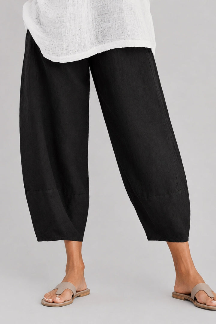 Women's loose-fit pants | Linen-look, balloon cut, elastic waistband