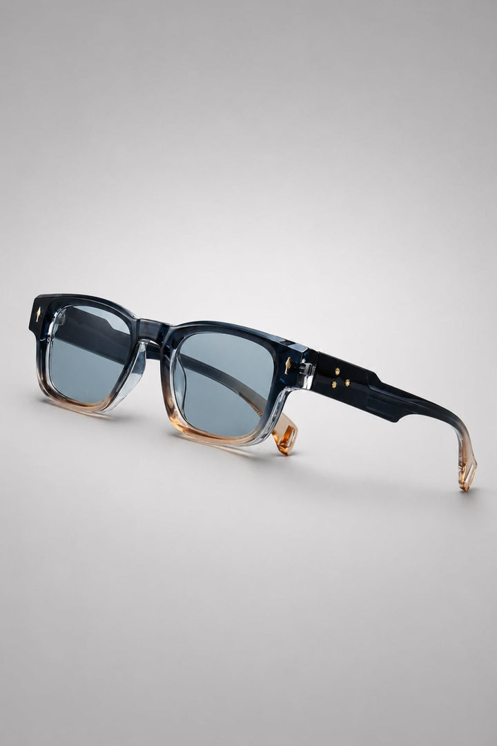 Men's Sunglasses, Rectangular Fit | Gray Acetate-Look Frame, Polarized Lenses, and UV400 Protection