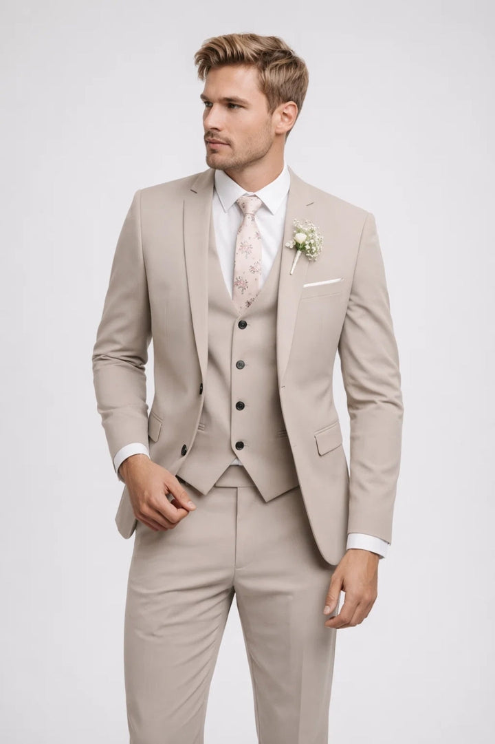 Men’s 3-Piece Suit | Slim Fit & Vest | Sage Green