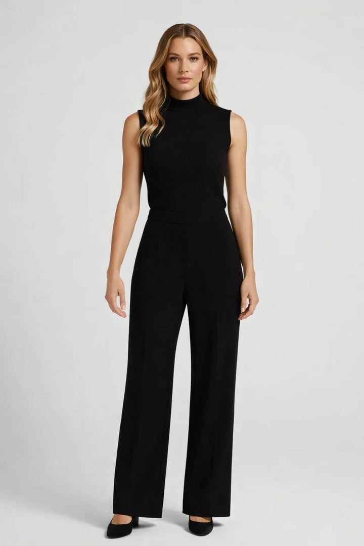 Women's 2 Piece Set - Sleeveless Top & Wide Leg Pants - Elegant Outfit