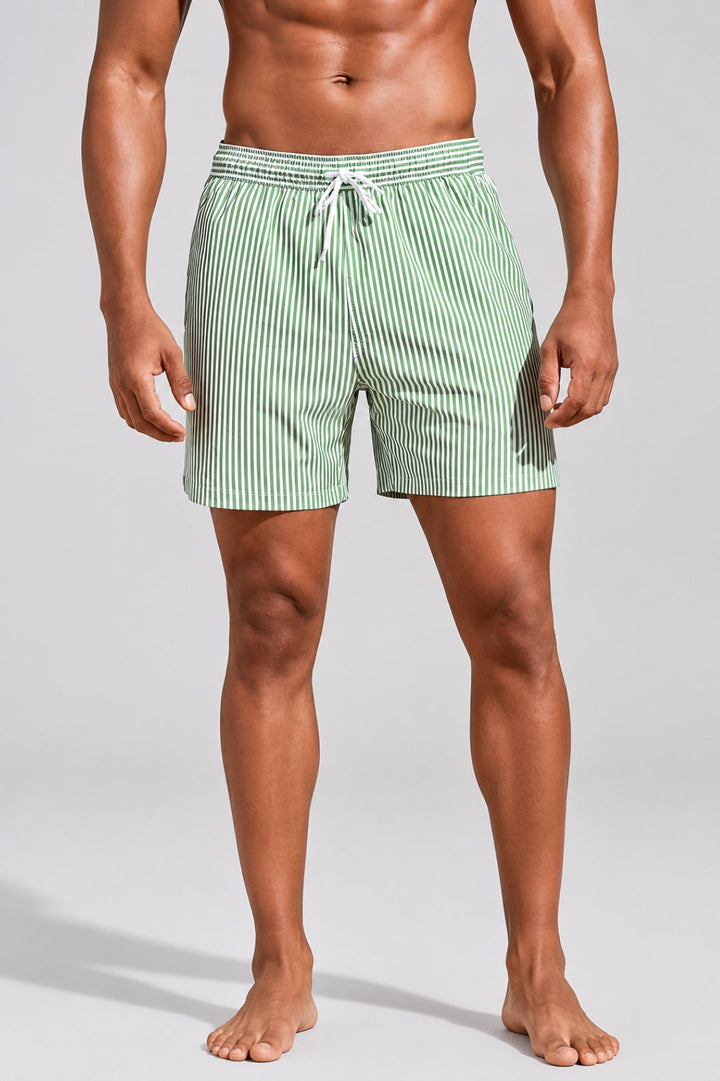 Men's Swim Shorts | Striped Design | Soft Fabric & Elastic Waistband