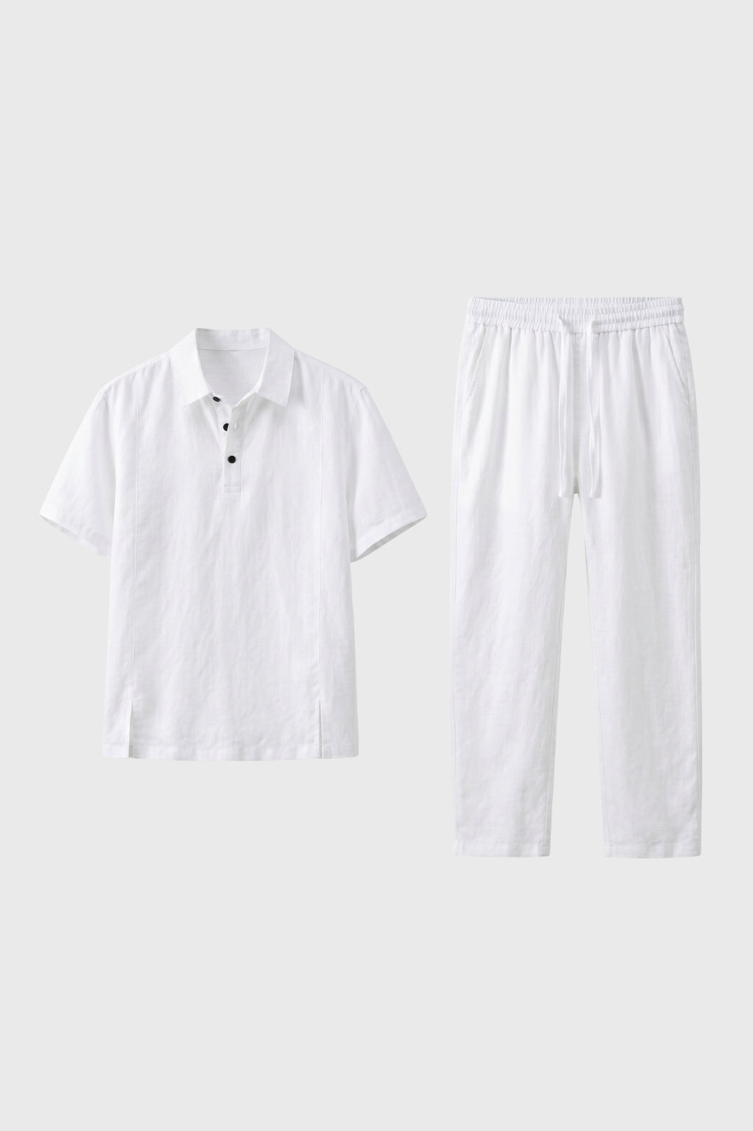 Men's 2 Piece Set - Straight Fit Short Sleeve Polo Shirt & Matching Pants - Casual Outfit