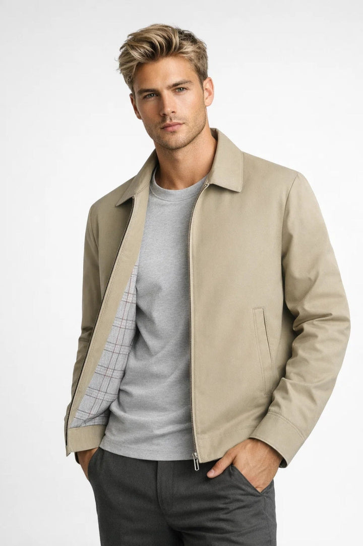 Men's Spring Jacket | Business Casual | Checkered Lining | An Elegant Look for the Office