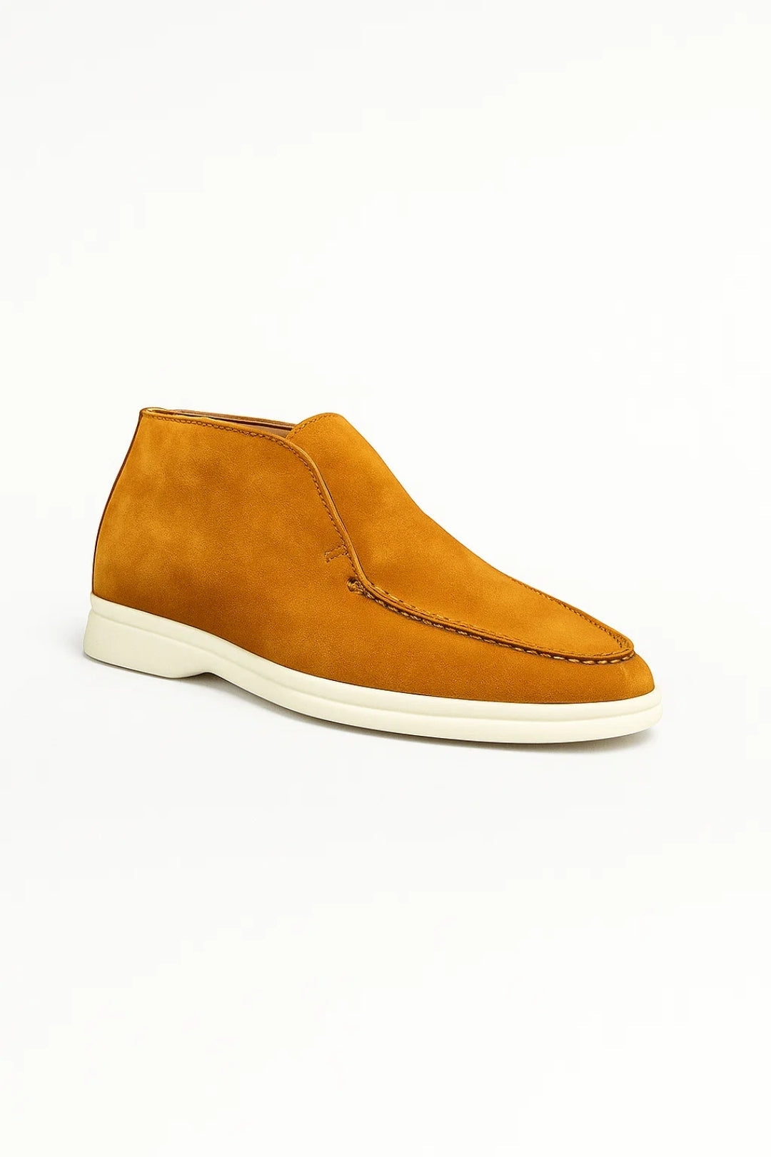 Men's Loafers | Gray Suede-Look & White Sole | Slip-On Comfort