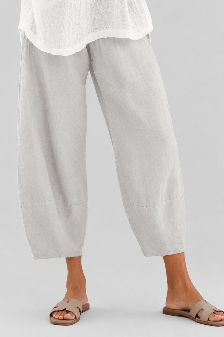Women's loose-fit pants | Linen-look, balloon cut, elastic waistband