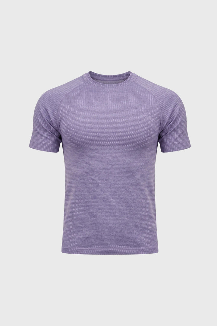 Men's Purple Heather Waffle-Knit T-Shirt | Crew Neck