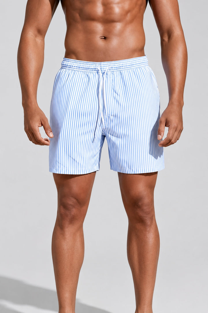 Men's Swim Shorts | Striped Design | Soft Fabric & Elastic Waistband