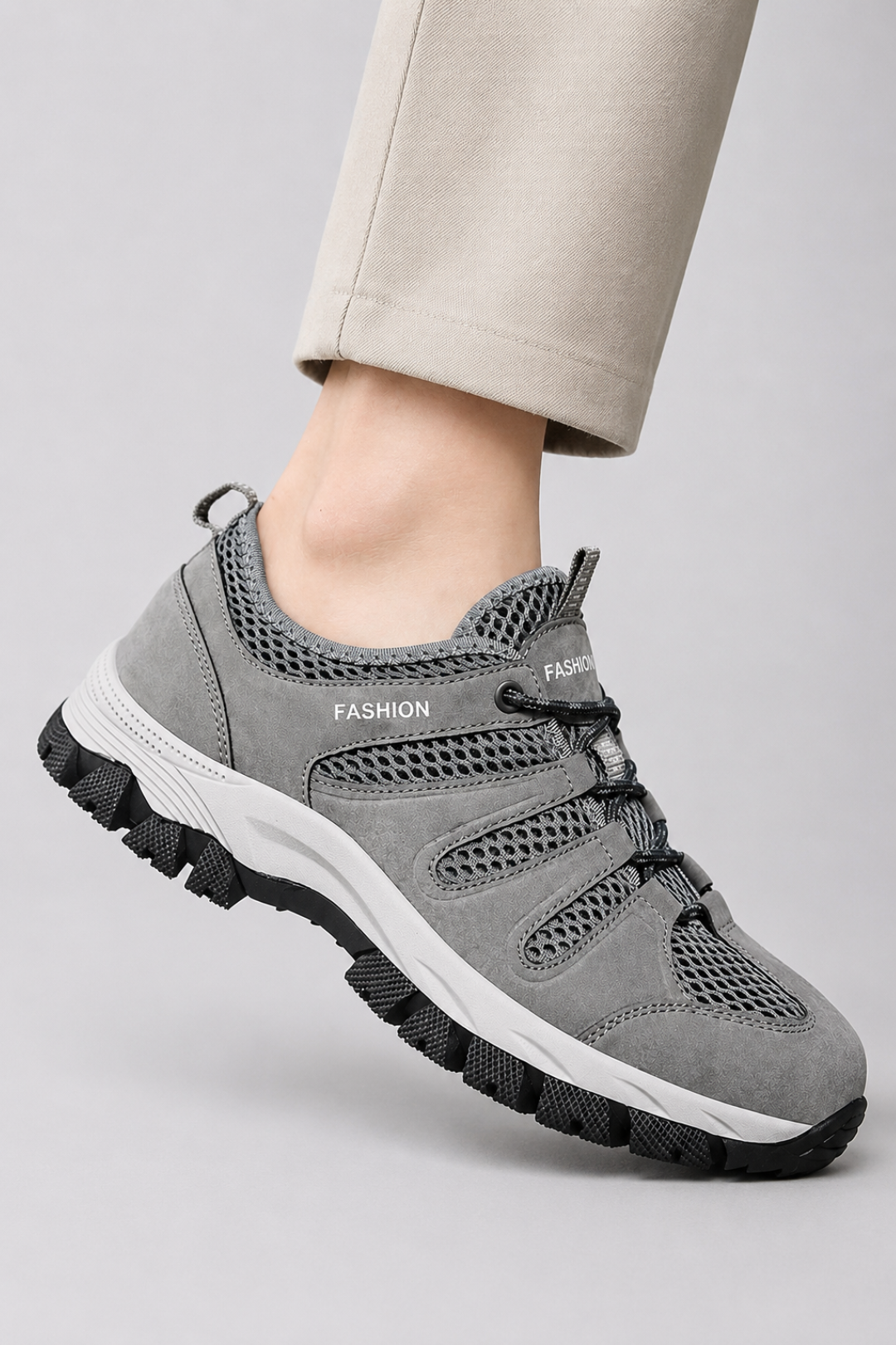 Women's Comfort Fit Sneakers - Breathable Mesh with Quick Lace & Non-Slip Sole