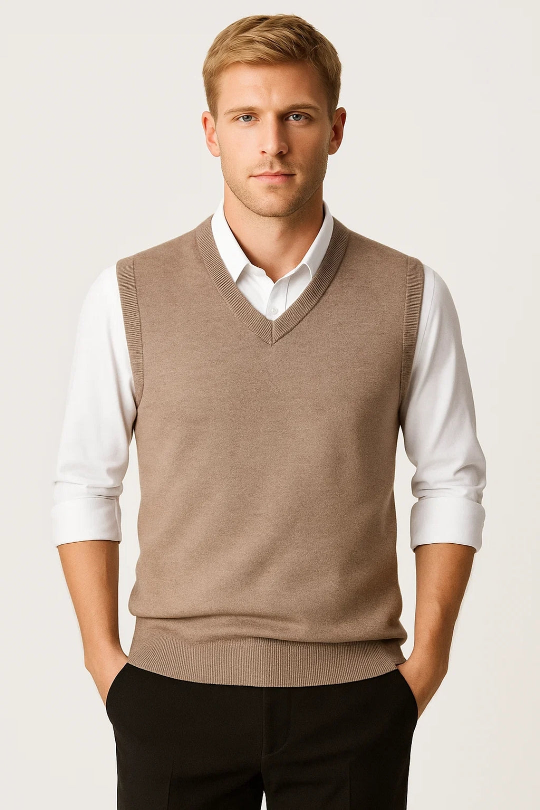 Men's Lightweight V-Neck Vest | Elegant & Versatile