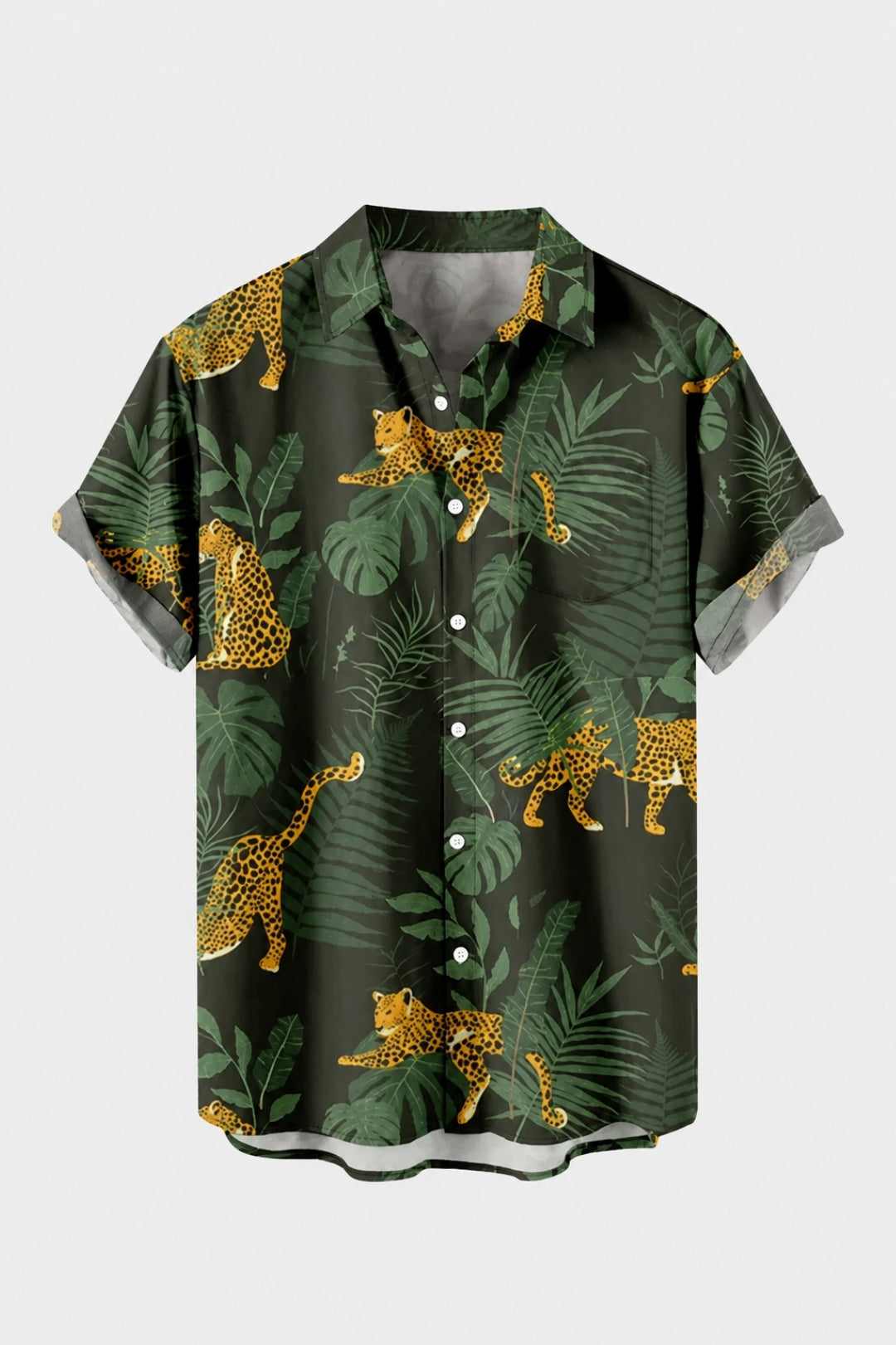 Men's Shirt | Tropical Print | Short-Sleeve | Summer