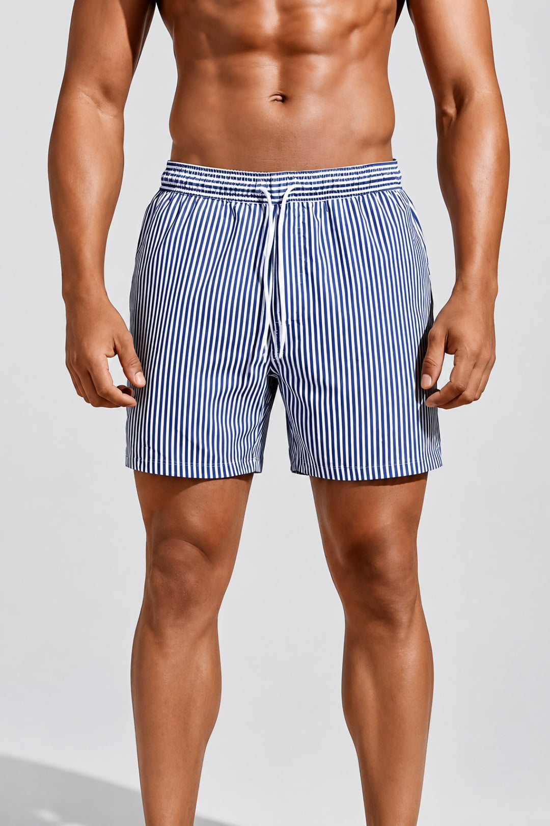 Men's Swim Shorts | Striped Design | Soft Fabric & Elastic Waistband