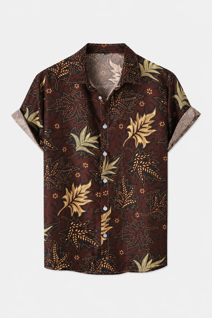 Men's Shirt | Tropical Print | Short-Sleeve | Summer